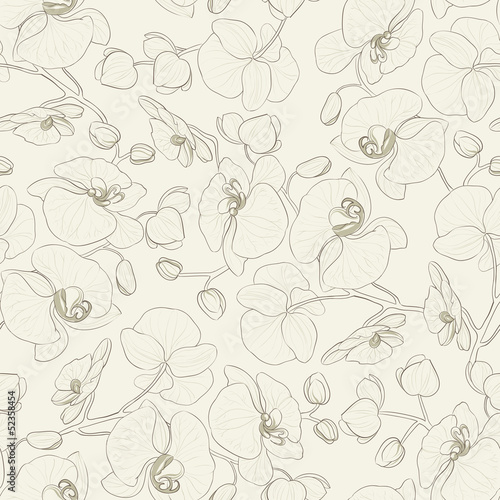 Orchid seamless pattern.