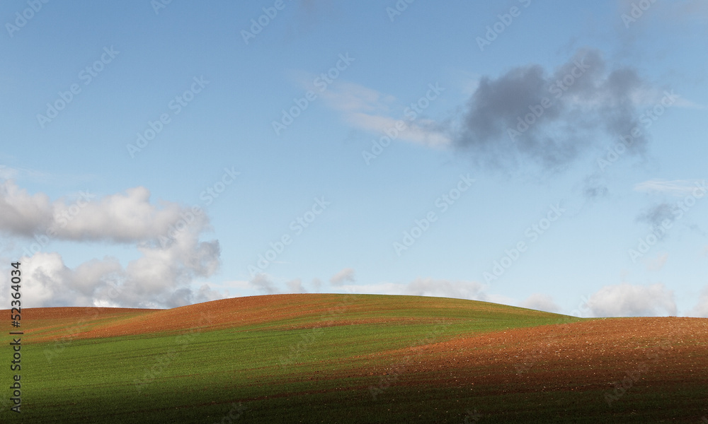 Fototapeta premium Hill farmland.