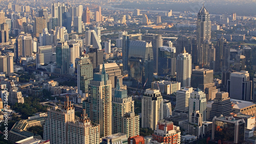 Aerial cityscape view of modern buildings in Bangkok