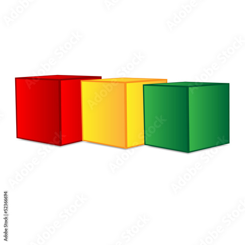 cubes of different colors on a white background