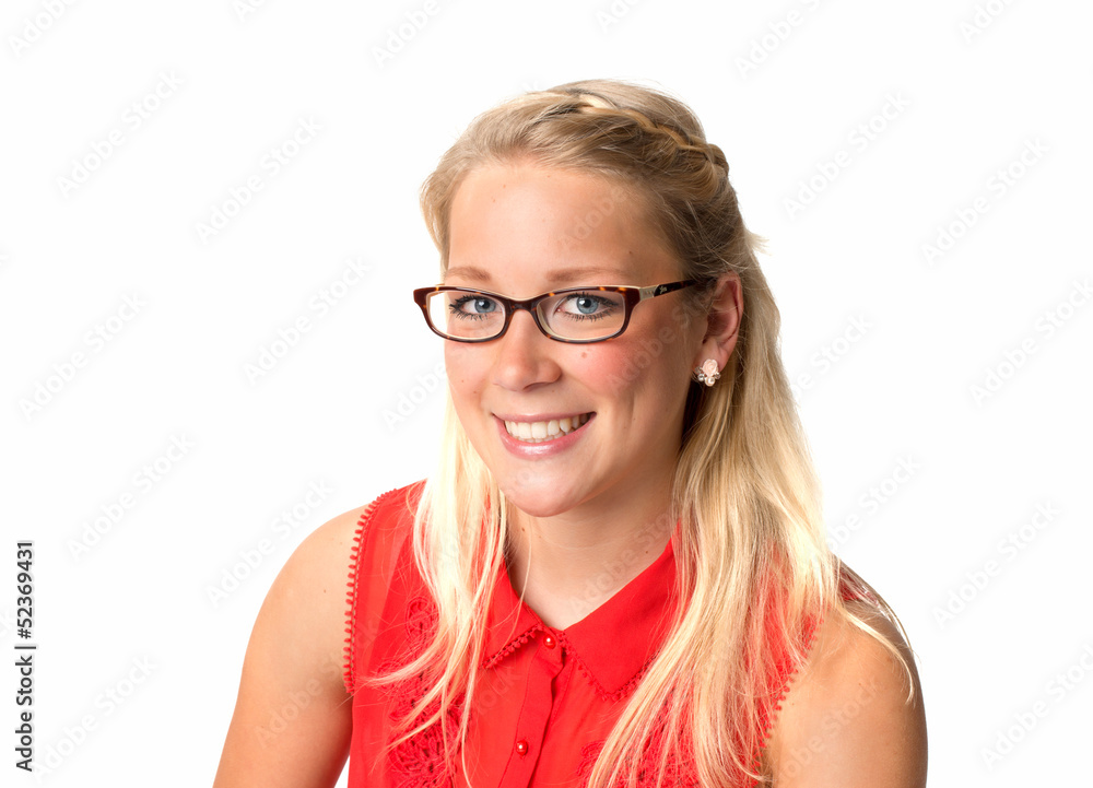 Blondine mit Brille Blondine mit Brille