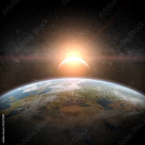 Eclipse of the sun on Planet Earth