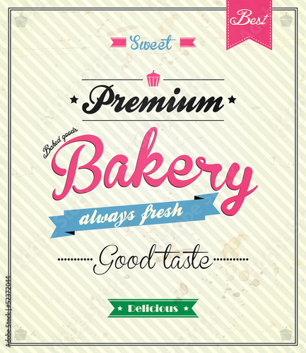 Bakery Retro Design Template. Vector