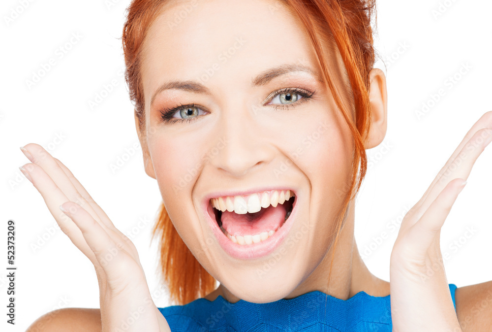 excited face of woman