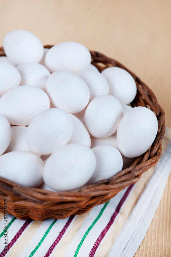 white eggs in the basket white eggs in the basket