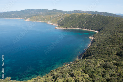 Turquoise sea and nature of Corsica  France
