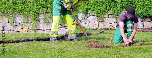 Obraz na płótnie engazonnement d'un parc