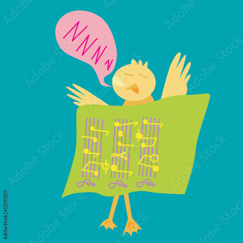 Duck Sleep With Music Notes