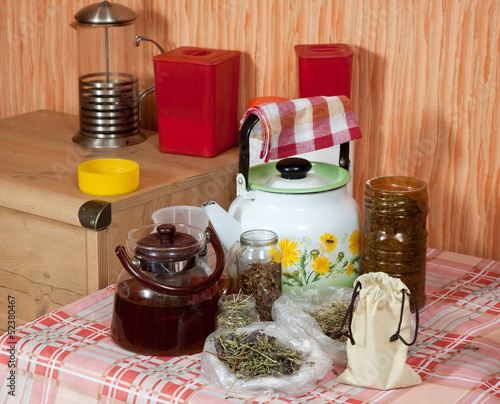 Fotografie herbs at home kitchen