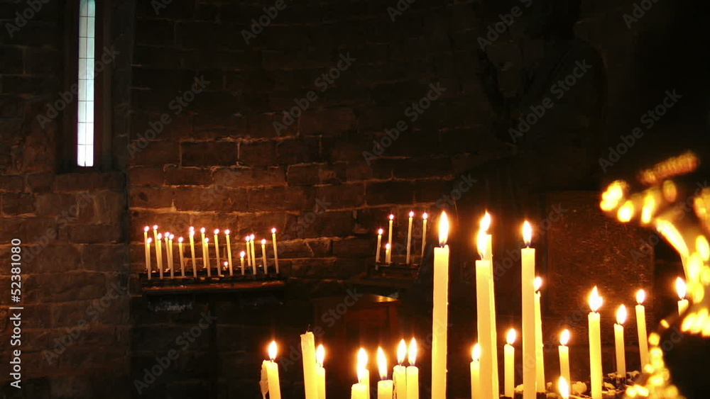 Burning candles, Church of Saint Peter, Portovenere Burning candles, Church of Saint Peter, Portovenere
