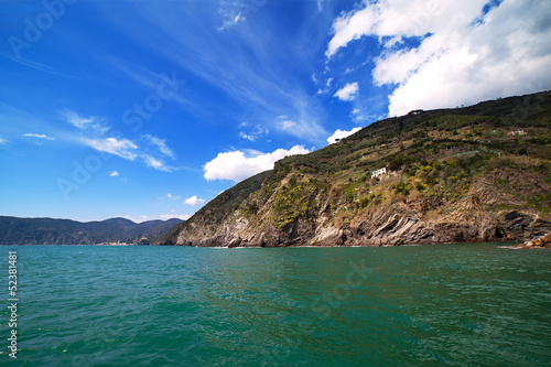 Mediteranean sea at Cinque terre, Italy.