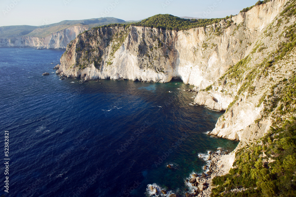 Obraz premium Rocky cliff on the island of Zakynthos, Greece..