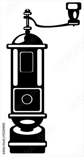 Vector coffee grinder isolated on white background