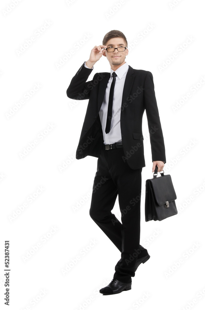 Caucasian Businessman with Briefcase Caucasian Businessman with Briefcase