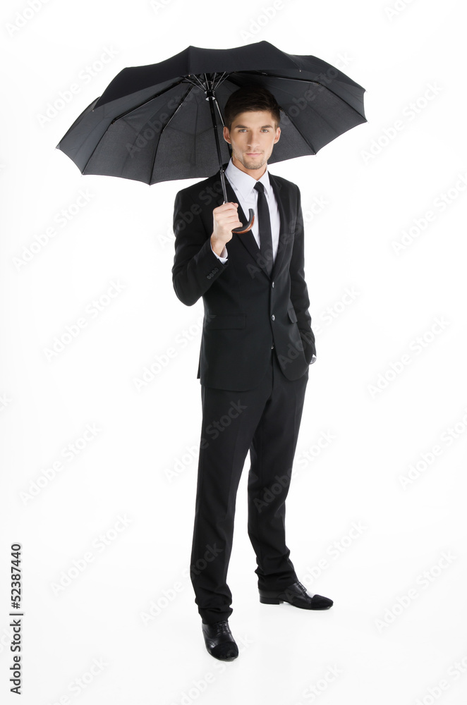 Businessman holding umbrella Businessman holding umbrella