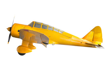 Acrylglasbilder Alte Flugzeuge Klassisches gelbes Sportflugzeug  © stockphoto mania