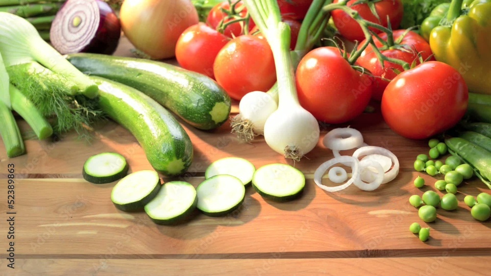 Vegetables on the wooden table Vegetables on the wooden table