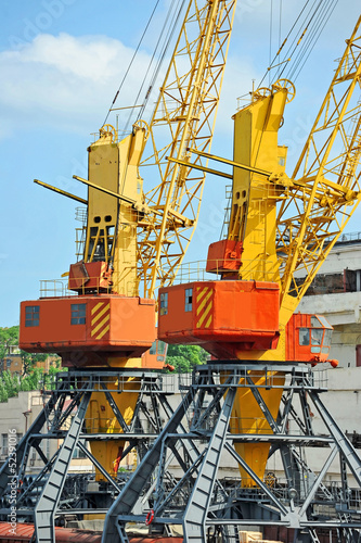 Wallpaper Mural Port cargo crane over blue sky background Torontodigital.ca