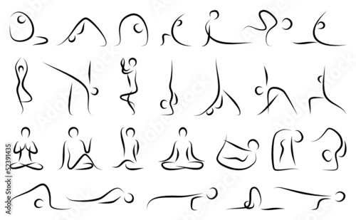 set of yoga postures #52391435