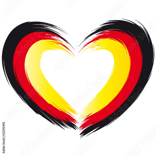 Herz, deutsche Fahne, Flagge von Deutschland, Berlin Hauptstadt, Länderkennung in Herzform, EU, Europa, europäische Union, Solidarität, Wahljahr 2021 - Neuwahl der Bundesregierung