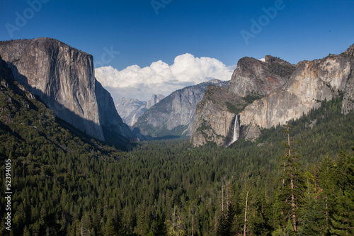 View across the Yosemite Valley from Tunnel View California USA photo