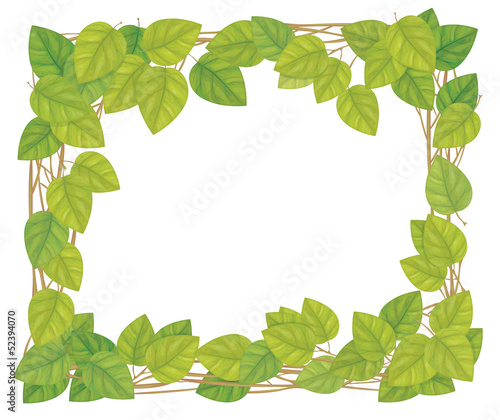 Vector  frame of green leaves.