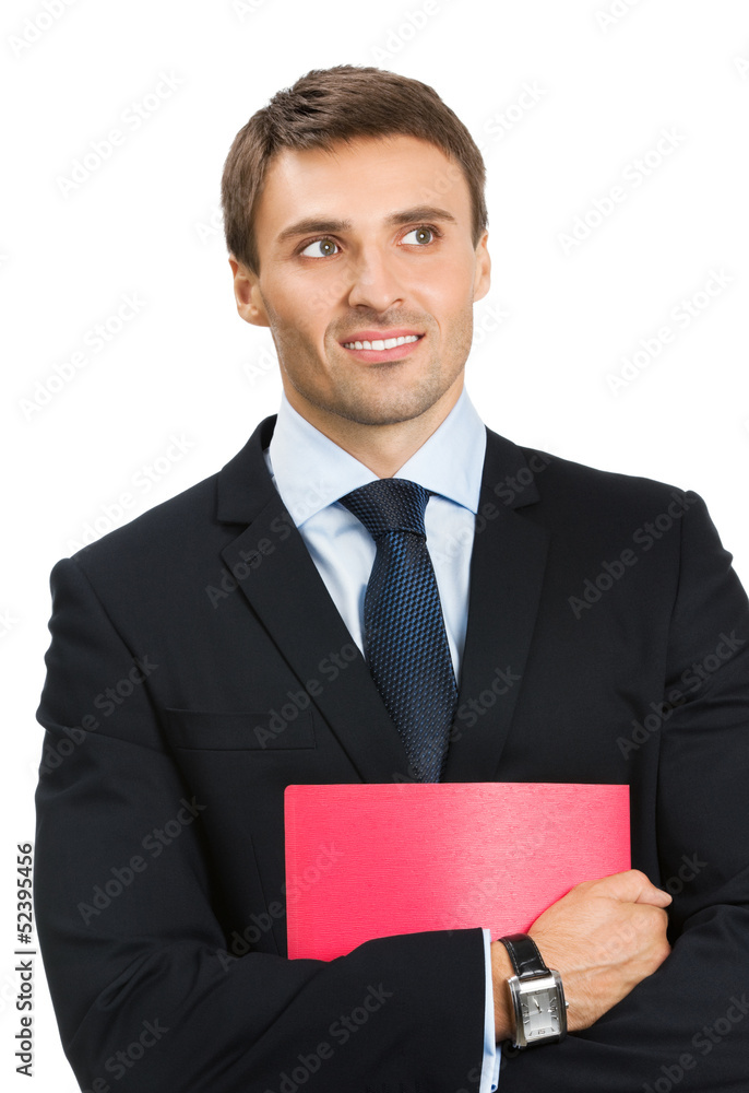 Business man with folder, on white Business man with folder, on white