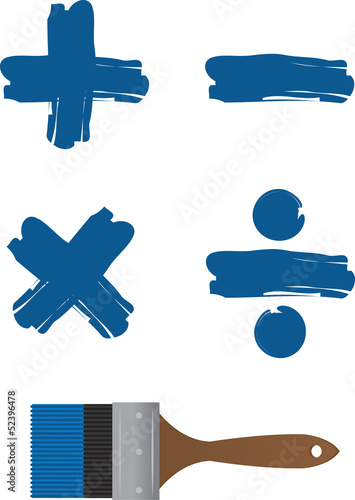 Paintbrush with painted math symbols