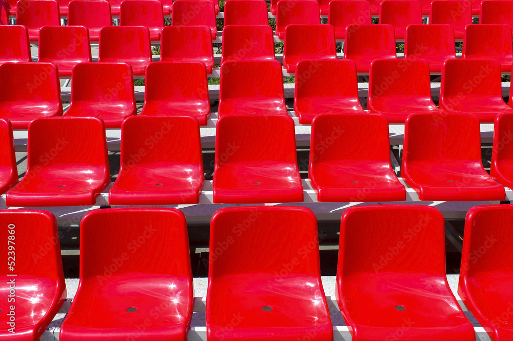 Rostrum with red seats Rostrum with red seats