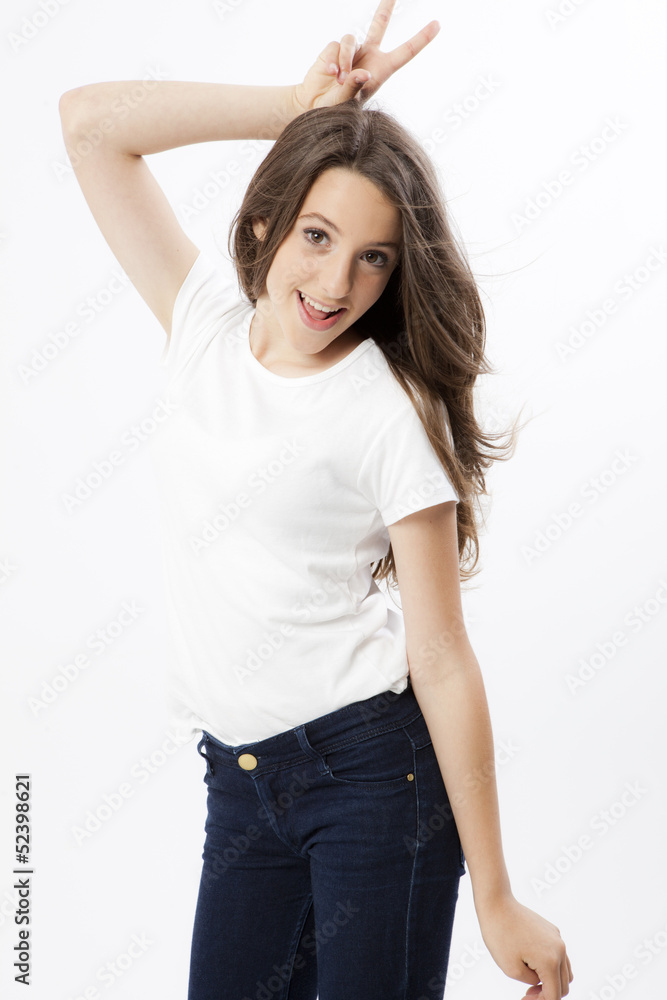 funny expression and gesture of a real young girl funny expression and gesture of a real young girl