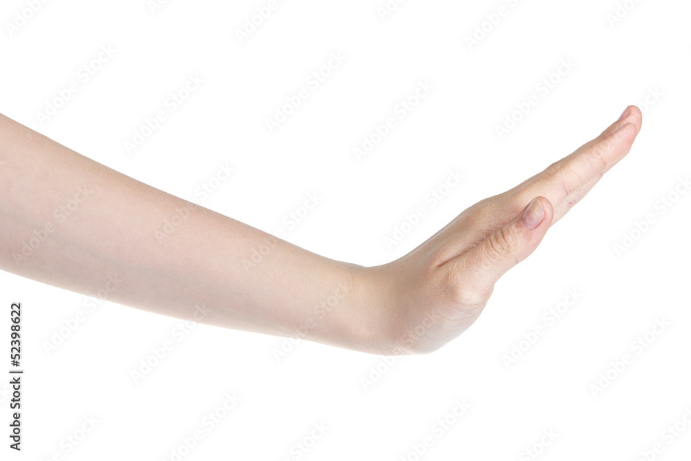 female teen hand stop sign female teen hand stop sign