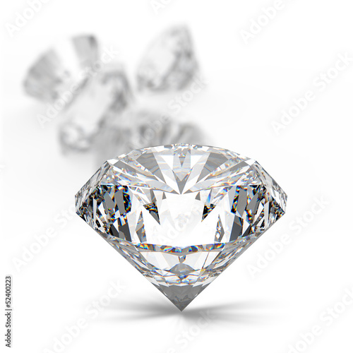 Diamonds isolated on white