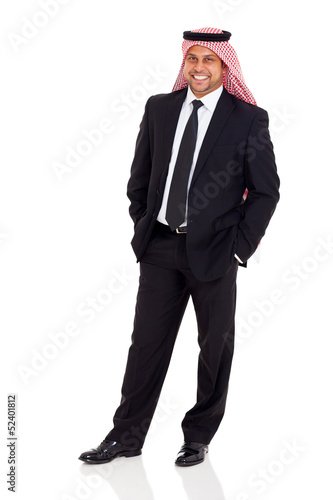 middle eastern businessman wearing black suit © michaeljung