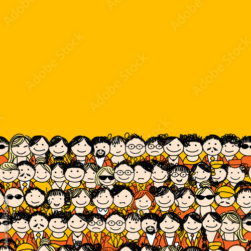 Seamless pattern with people icons for your design