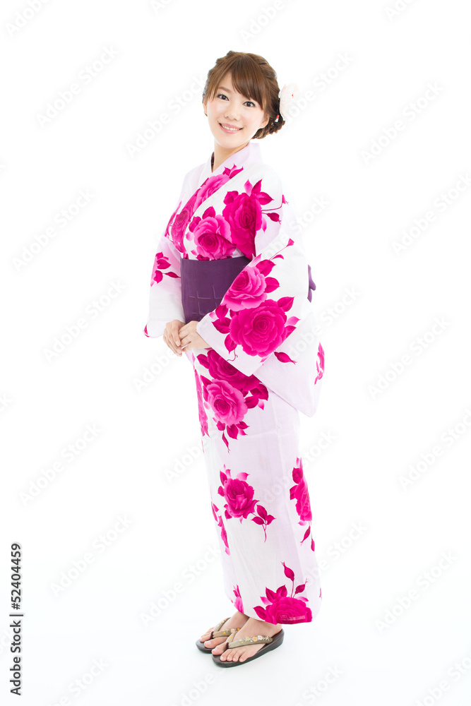 Beautiful young woman wearing japanese traditional kimono Beautiful young woman wearing japanese traditional kimono