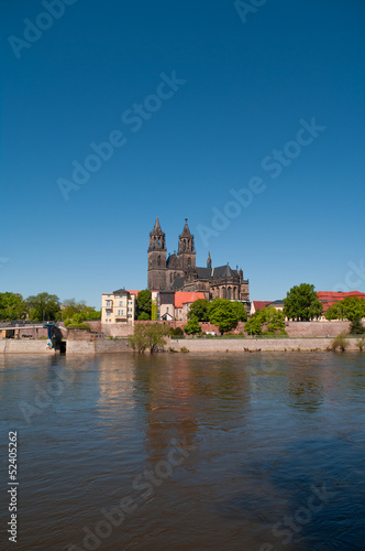 Cathedral of Magdeburg at river Elbe, Germany © neurobite