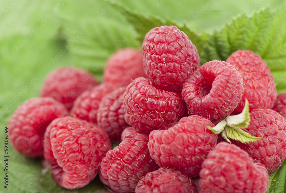 raspberry with leaves background raspberry with leaves background