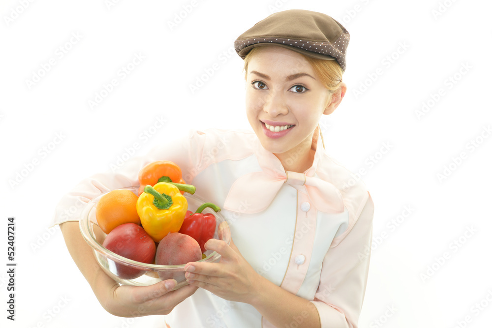 笑顔のウェイトレス