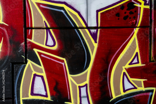 Red and golden urban art, colorful graffiti, abstract grunge gra