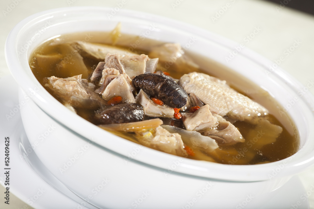 Chinese soup, Chinese style Chicken soup with mushroom Chinese soup, Chinese style Chicken soup with mushroom