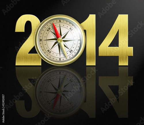 2014 new year digits with g...