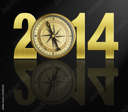 2014 new year digits with g...