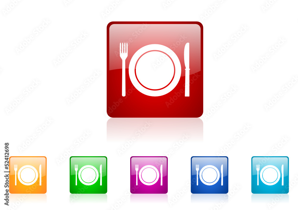restaurant vector glossy icon set restaurant vector glossy icon set