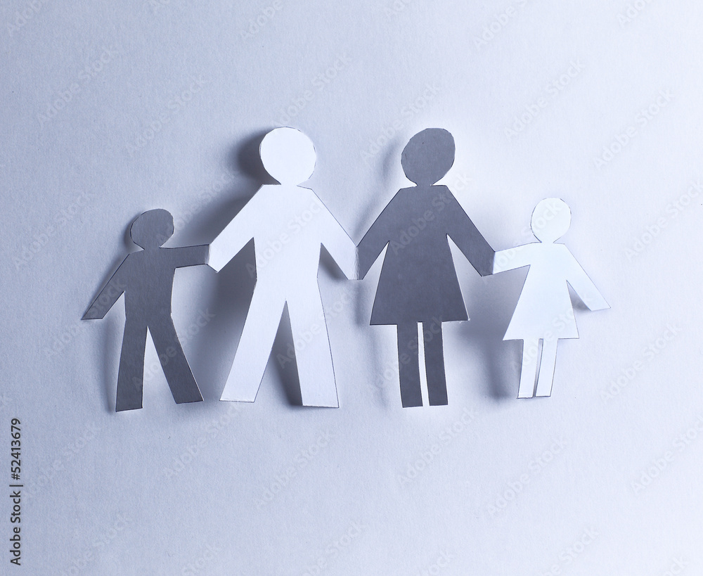 Team of paper doll people holding hands Team of paper doll people holding hands