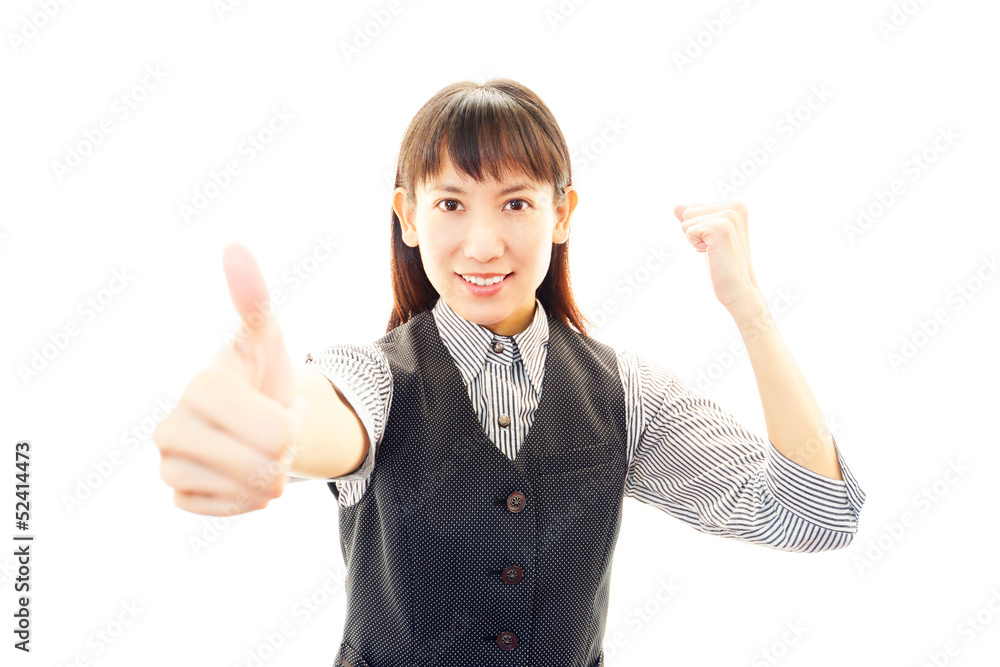 ガッツポーズのOL ガッツポーズのOL