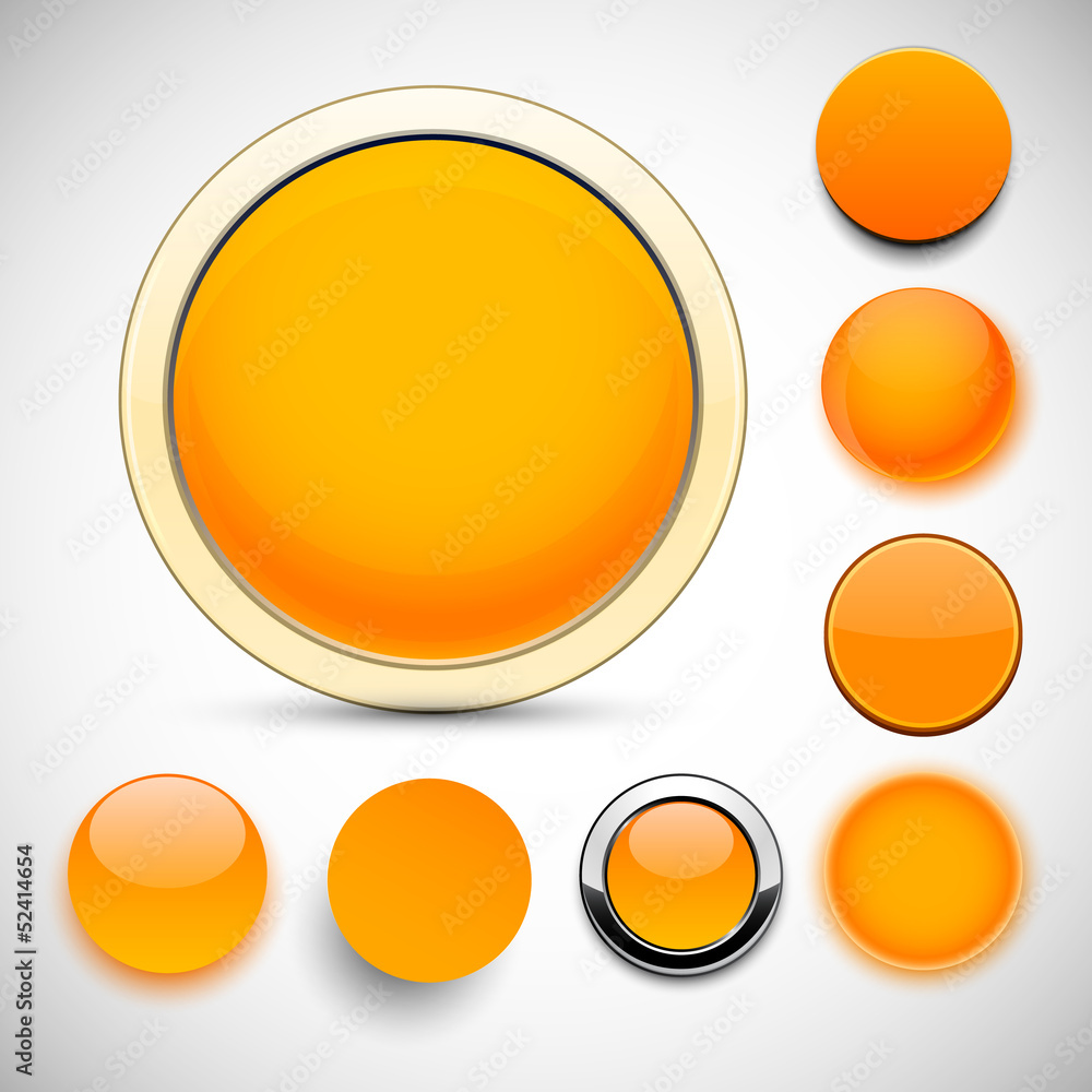 Round orange icons. Round orange icons.