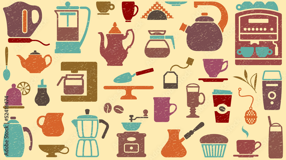 Background of tea and coffee