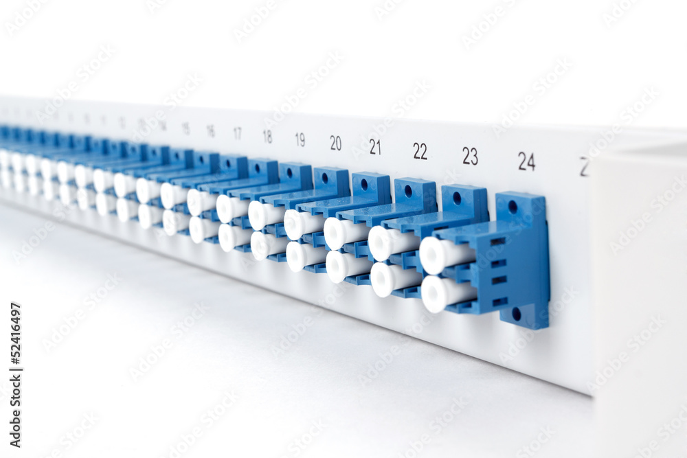 Fiber optic distribution frame with SC adapters Fiber optic distribution frame with SC adapters