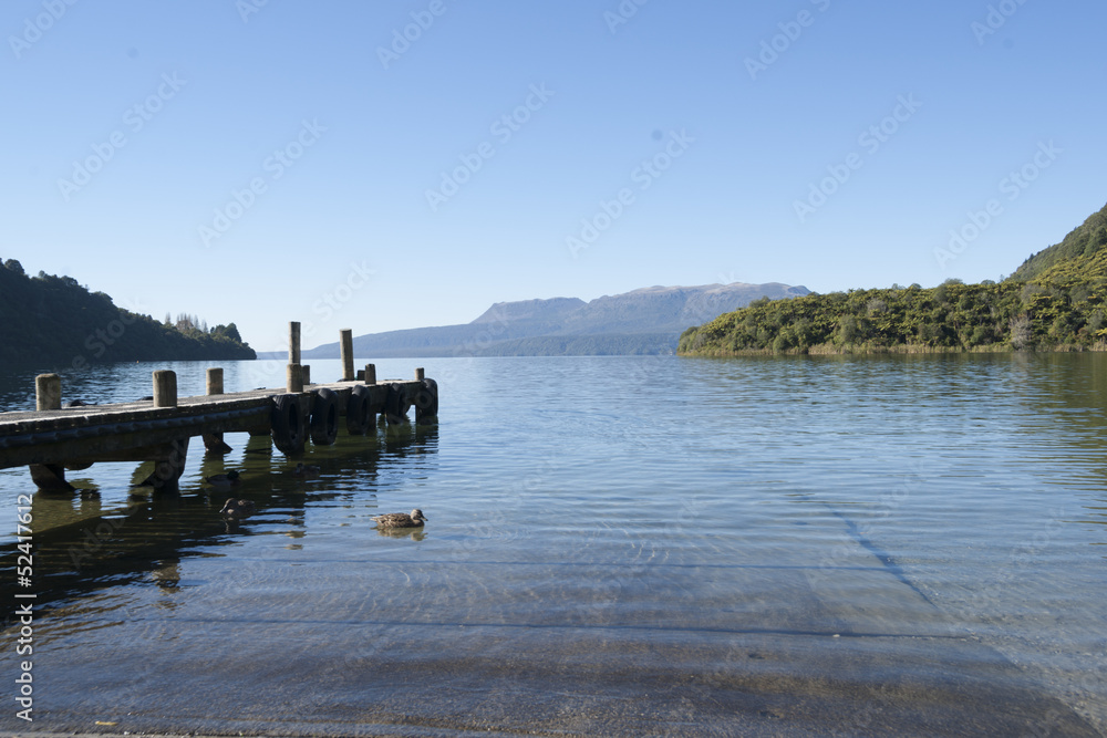 Beautiful Lake Tarawera, New Zealand.