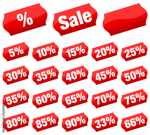 Price Tags Set "Sale" Red